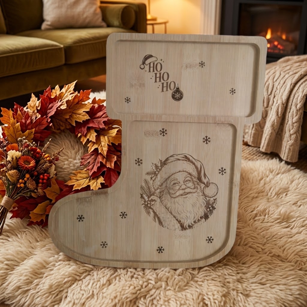 Nikolausstiefel-Servierbrett aus Holz