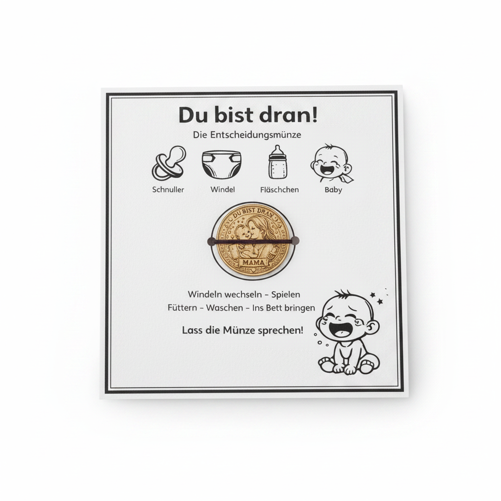 Entscheidungsmünze für Eltern - Papa&Mama Geschenk humorvoll Aufgaben verteilen!