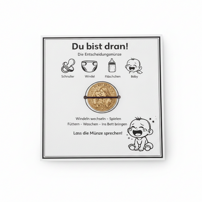Entscheidungsmünze für Eltern - Papa&Mama Geschenk humorvoll Aufgaben verteilen!