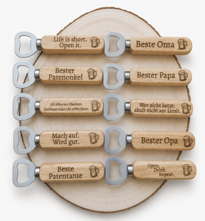 Rustikaler Holz‑Flaschenöffner