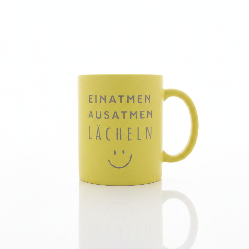Farbige Keramiktasse mit Wunschtext
