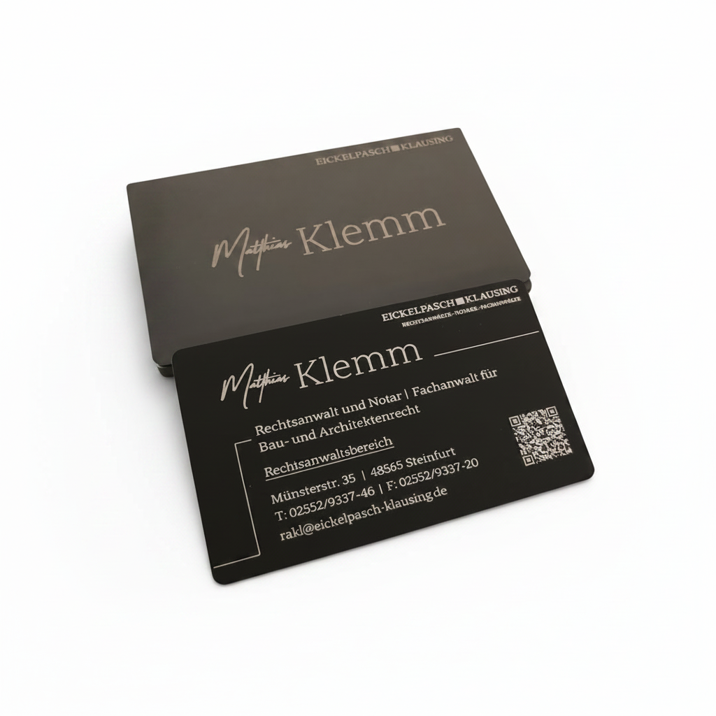 Buisness Aluminium Visitenkarten – edel, kratzfest & in modernen Farben