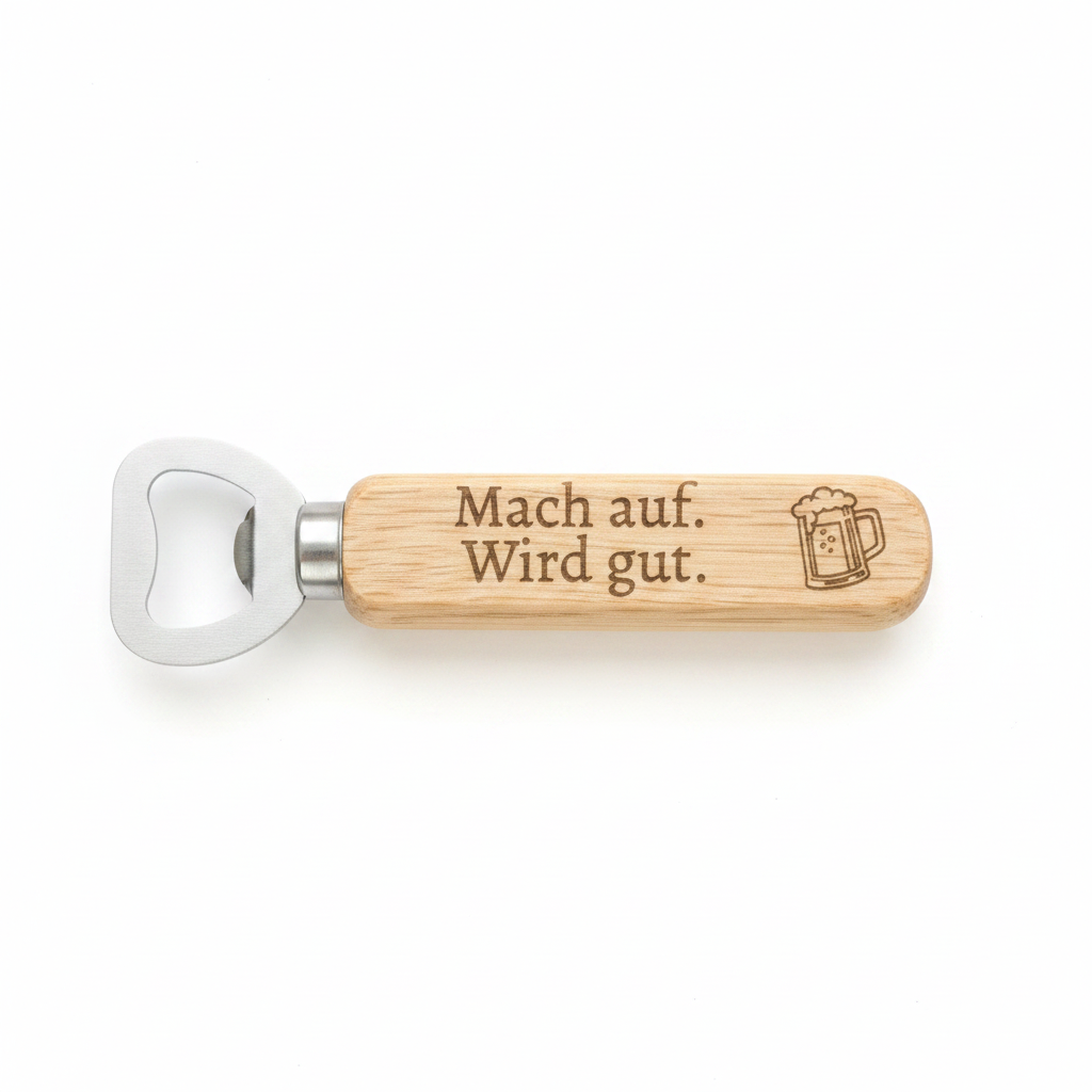 Rustikaler Holz‑Flaschenöffner