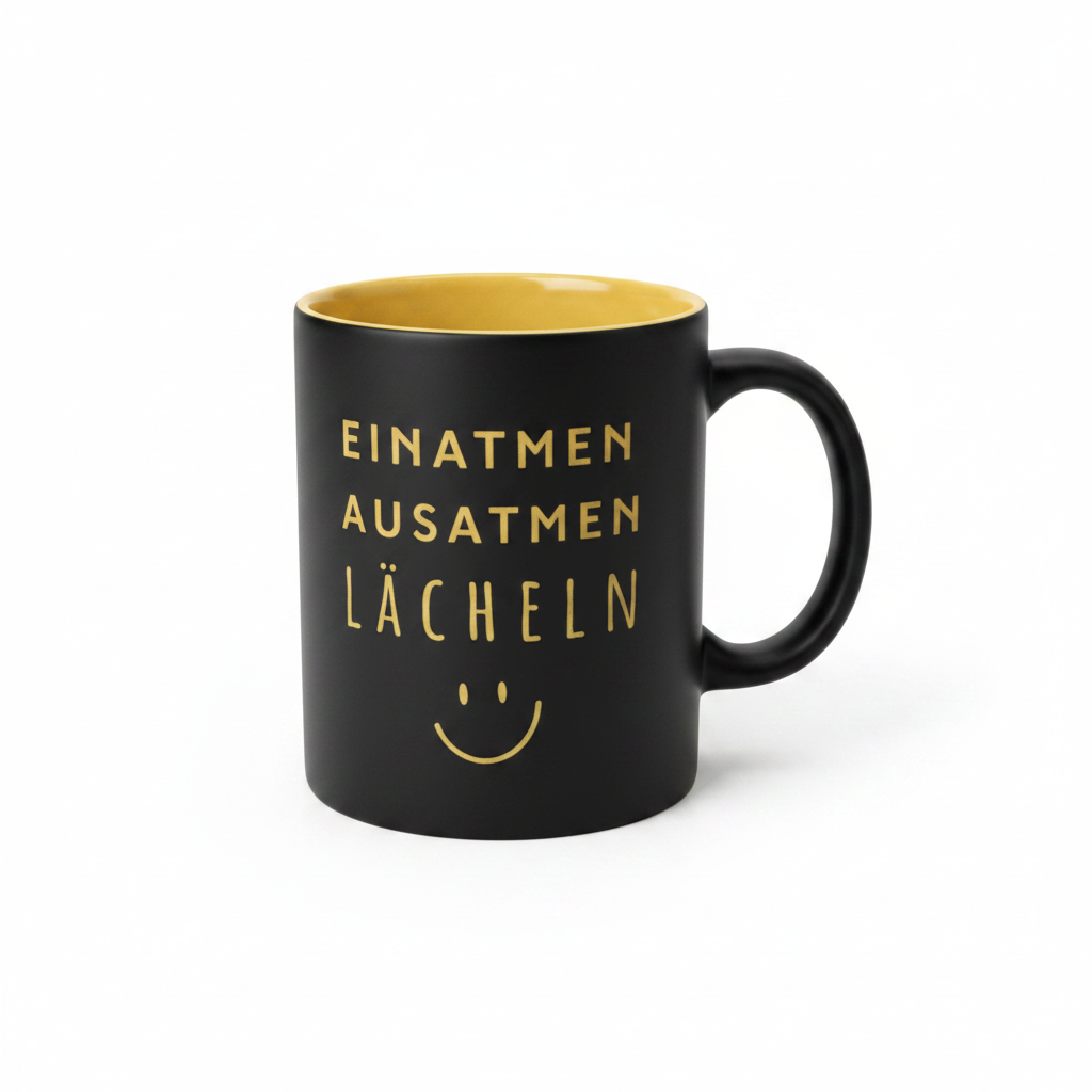 Farbige Keramiktasse mit Wunschtext