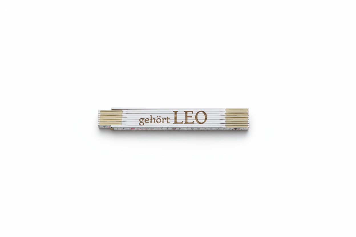 Zollstock gehört LEO weißer Hintergrund